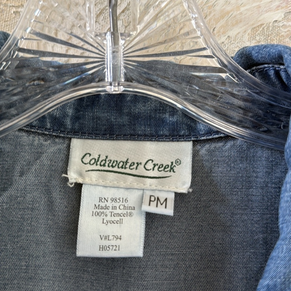 Coldwater Creek Indigo Tencel Shirt - Picture 2 of 4